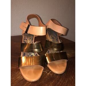 Sam Edelman  Yelena  Star Girl Disco Artsy Y2K 90’s Tan / Bronze metallic  Heels